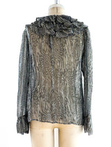 Ruffled Silk Chiffon Blouse Top arcadeshops.com