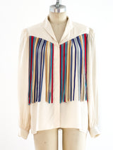 Rainbow Ribbon Fringed Silk Top Top arcadeshops.com