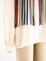 Rainbow Ribbon Fringed Silk Top Top arcadeshops.com