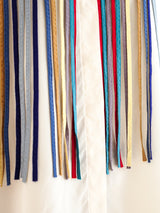 Rainbow Ribbon Fringed Silk Top Top arcadeshops.com