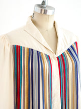 Rainbow Ribbon Fringed Silk Top Top arcadeshops.com