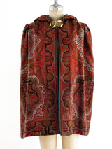 Red Paisley Hooded Cape Jacket arcadeshops.com