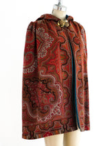 Red Paisley Hooded Cape Jacket arcadeshops.com