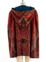 Red Paisley Hooded Cape Jacket arcadeshops.com