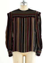 Striped Silk Top Top arcadeshops.com