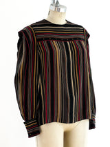 Striped Silk Top Top arcadeshops.com