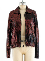 Halston Copper Sequin Bomber Jacket arcadeshops.com
