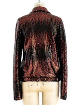 Halston Copper Sequin Bomber Jacket arcadeshops.com