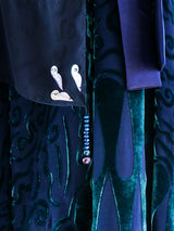 Zandra Rhodes Peacock Blue Velvet Dress Dress arcadeshops.com