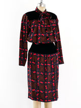 Oscar de la Renta Floral Skirt Set Suit arcadeshops.com