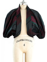 Maroon Striped Taffeta Jacket Jacket arcadeshops.com