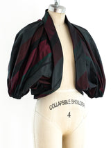 Maroon Striped Taffeta Jacket Jacket arcadeshops.com
