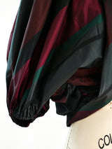 Maroon Striped Taffeta Jacket Jacket arcadeshops.com