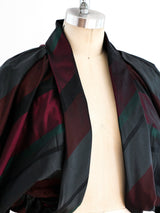 Maroon Striped Taffeta Jacket Jacket arcadeshops.com
