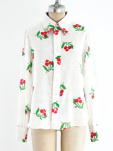 Geoffrey Beene Cherry Print Shirt Top arcadeshops.com