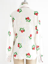 Geoffrey Beene Cherry Print Shirt Top arcadeshops.com