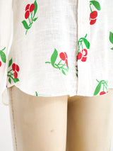Geoffrey Beene Cherry Print Shirt Top arcadeshops.com