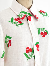 Geoffrey Beene Cherry Print Shirt Top arcadeshops.com