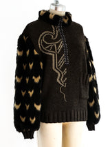 Faux Fur Sleeved Sweater Top arcadeshops.com