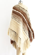 Fringed Hand Woven Poncho Jacket arcadeshops.com