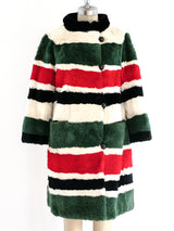 Striped Sheared Beaver Fur Coat Jacket arcadeshops.com