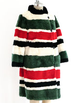 Striped Sheared Beaver Fur Coat Jacket arcadeshops.com