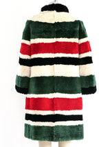 Striped Sheared Beaver Fur Coat Jacket arcadeshops.com