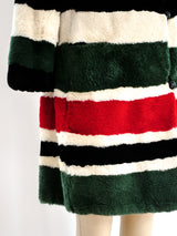 Striped Sheared Beaver Fur Coat Jacket arcadeshops.com