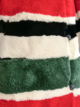 Striped Sheared Beaver Fur Coat Jacket arcadeshops.com