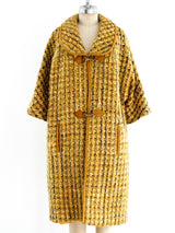 Mustard Tweed Trapeze Coat Jacket arcadeshops.com