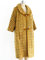 Mustard Tweed Trapeze Coat Jacket arcadeshops.com
