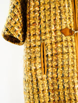 Mustard Tweed Trapeze Coat Jacket arcadeshops.com