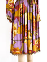 Autumnal Floral Silk Dress Dress arcadeshops.com
