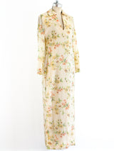 Sequined Floral Column Gown Dress arcadeshops.com