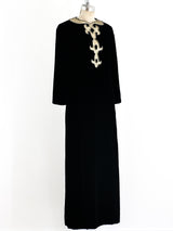 Malcolm Starr Black Velvet Maxi Dress Dress arcadeshops.com