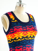 1970's Multicolor Knit Tank Top arcadeshops.com