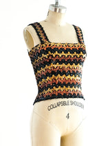 Chevron Sequin Knit Tank Top arcadeshops.com