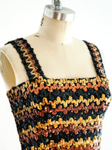 Chevron Sequin Knit Tank Top arcadeshops.com