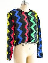 Multicolor Chevron Sequin Jacket Jacket arcadeshops.com