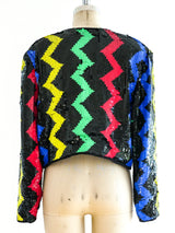 Multicolor Chevron Sequin Jacket Jacket arcadeshops.com