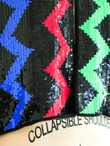 Multicolor Chevron Sequin Jacket Jacket arcadeshops.com
