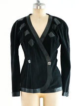 Jean Muir Leather Applique Suede Jacket Jacket arcadeshops.com