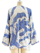 Indigo and Silver Sequin Jacket Jacket arcadeshops.com