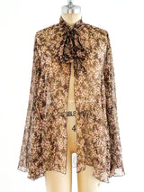 Scott Barrie Floral Silk Chiffon Top Top arcadeshops.com
