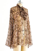 Scott Barrie Floral Silk Chiffon Top Top arcadeshops.com