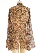 Scott Barrie Floral Silk Chiffon Top Top arcadeshops.com