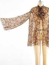 Scott Barrie Floral Silk Chiffon Top Top arcadeshops.com