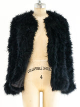 Black Marabou Feather Jacket Jacket arcadeshops.com