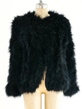 Black Marabou Feather Jacket Jacket arcadeshops.com