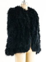 Black Marabou Feather Jacket Jacket arcadeshops.com